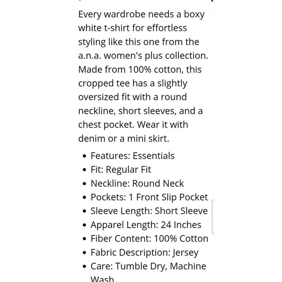 NWT Women's a.n.a. Short Sleeve Pocket Tee Size 2X Desert Sand - Picture 3 of 5